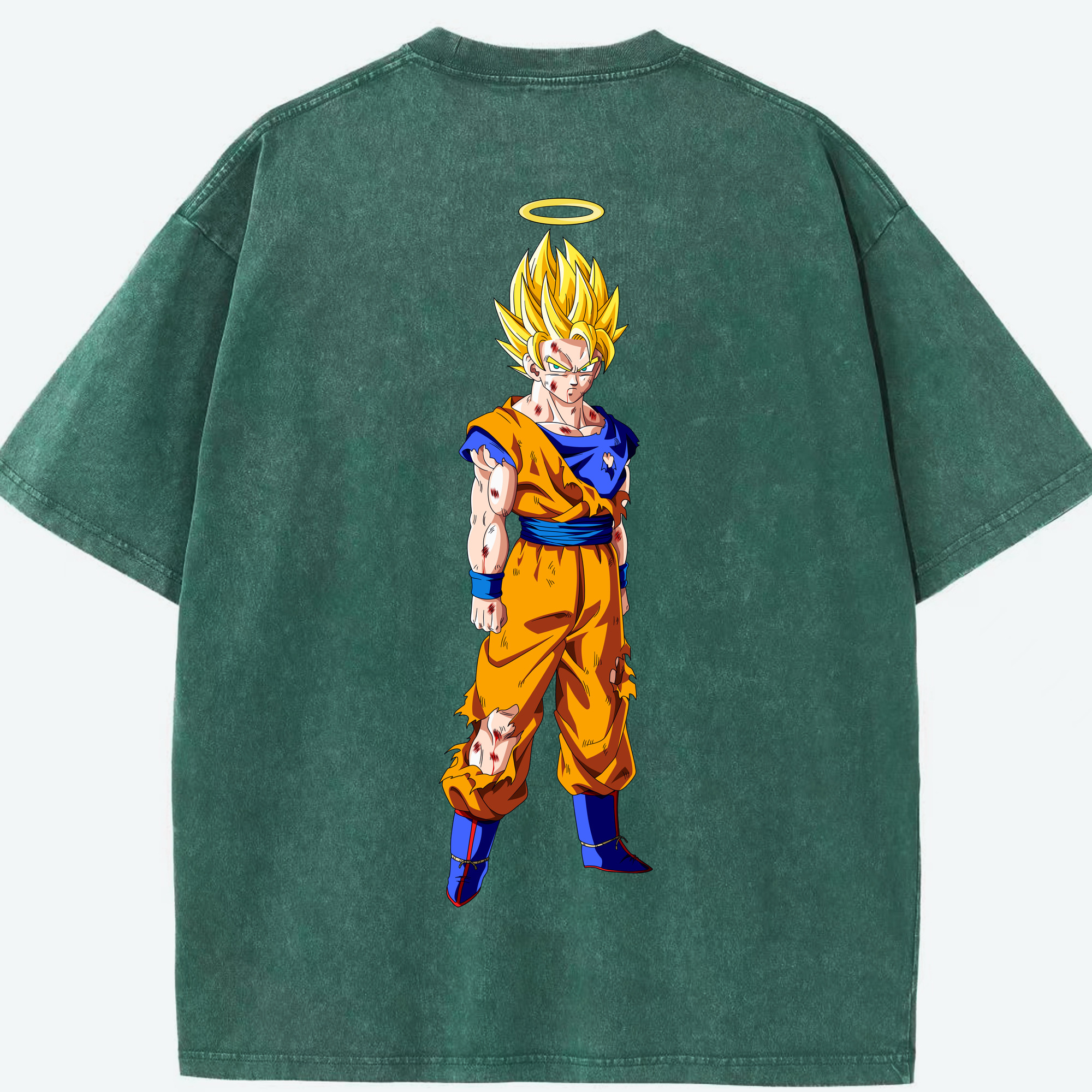 （画像用） ドラゴンボール 孫悟空（そん ごくう）Son Goku カカロット DRAGON BALL Kakarotto 綿100% ヴィンテージ風 半袖Tシャツ（背面プリント）